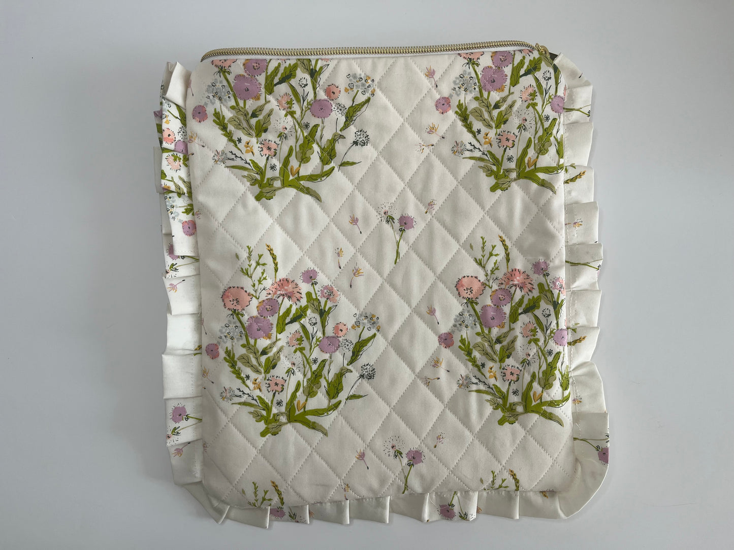 Floral cotton ruffle iPad case